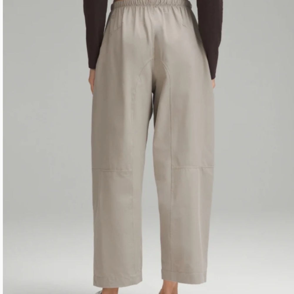 Relaxed Wide-Leg Drawstring Pants in Light Taupe - Picture 2 of 5